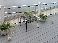<b>White Composite Railing with Glass Pickets</b>